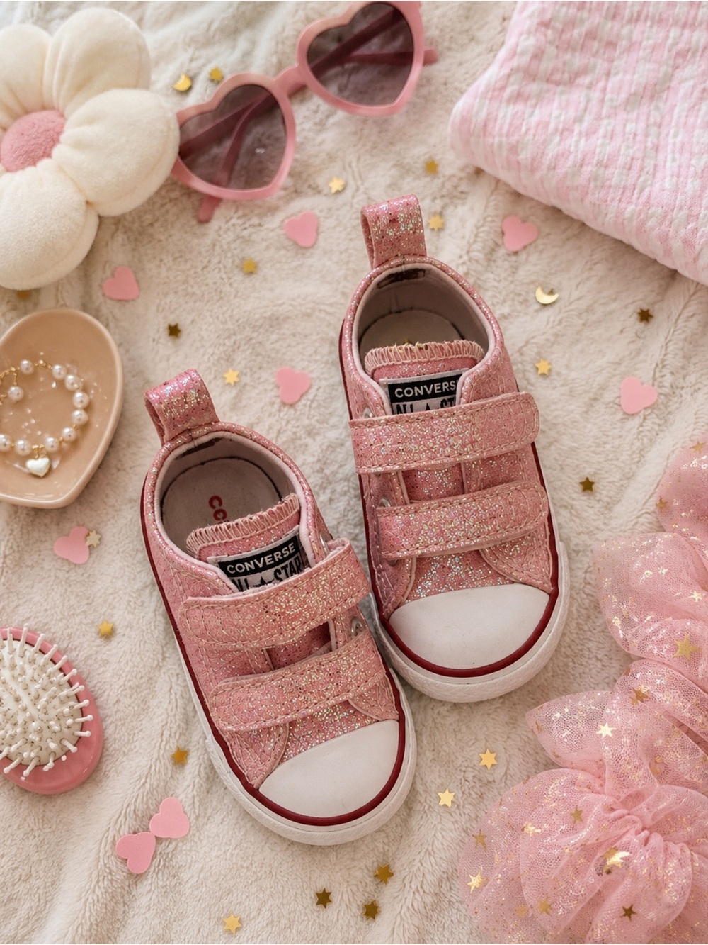 Converse Kids Sparkly Pink Sneakers Absolutely Adorable